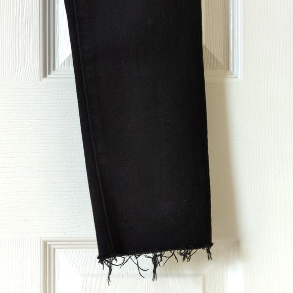 Etienne Marcel High Rise Zip Pocket Ankle Cropped Raw Hem Skinny Jeans Black 28 - Picture 16 of 16